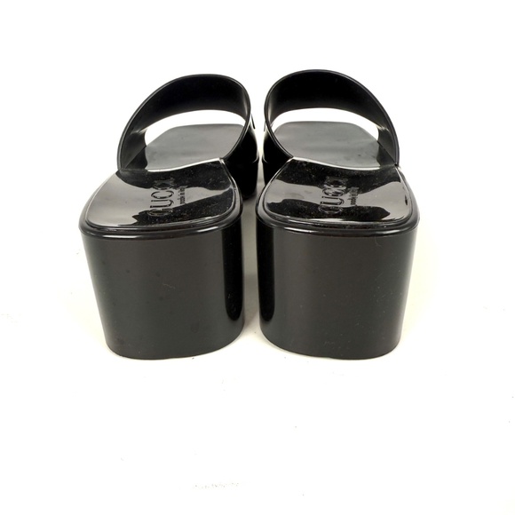 GUCCI Rubber Black Platform Slide Sandals 36, 6 - Picture 6 of 14